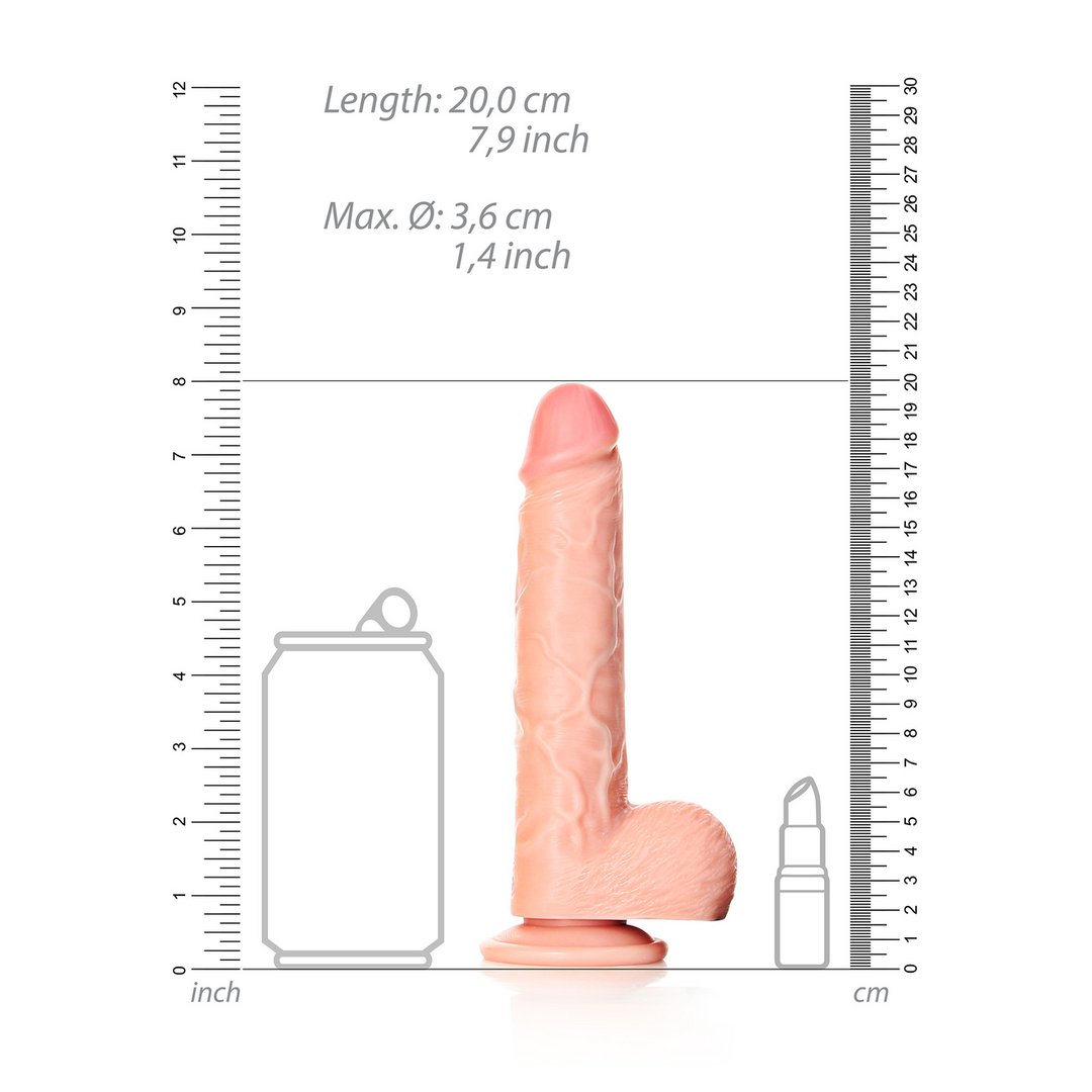 Realistische Dildo met Ballen en Zuignap - 18 cm voor Diepe Penetratie - EroticToyzProducten,Toys,Dildos,Realistische Dildo's,,GeslachtsneutraalRealRock by Shots