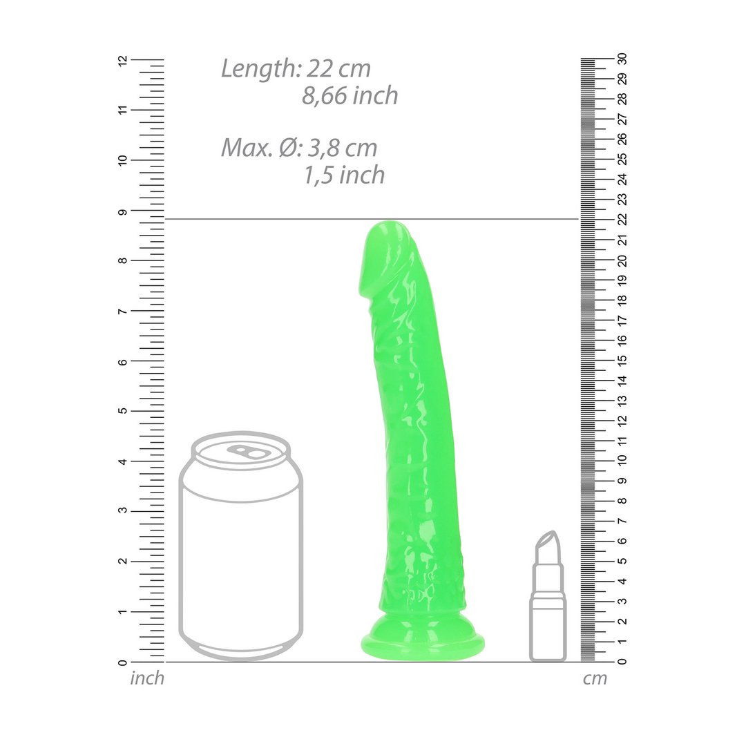 Realistische Dildo met Zuignap en Glow in the Dark - 20 cm - EroticToyzProducten,Toys,Dildos,Realistische Dildo's,,RealRock by Shots