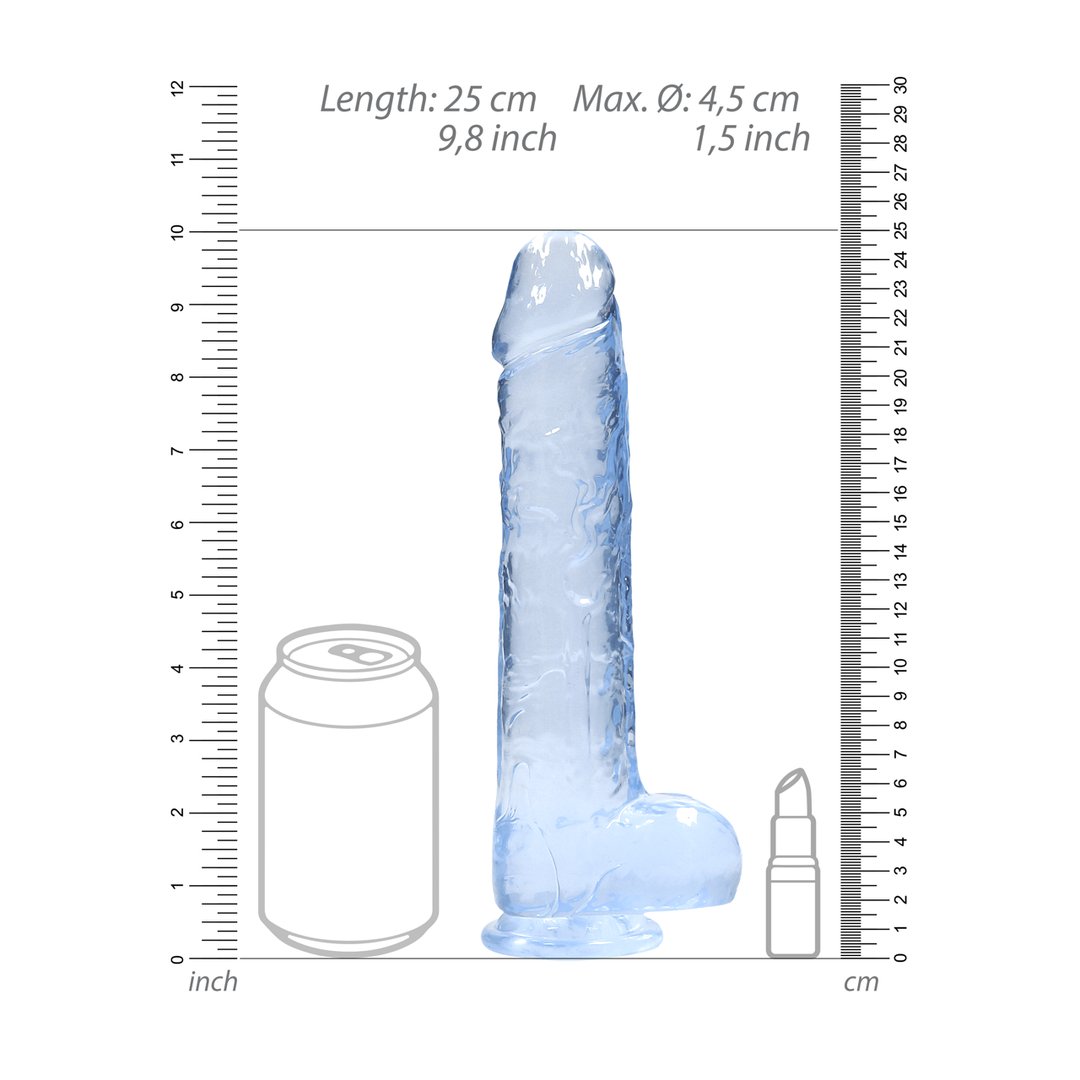 Realrock Crystal Clear Dildo Met Ballen - 22 cm - EroticToyzProducten,Toys,Dildos,Realistische Dildo's,,GeslachtsneutraalRealRock by Shots