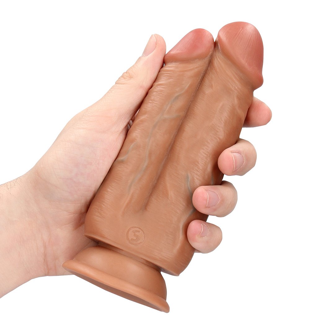 'RealRock Two in One Dildo Met Zuignap 12,7/15,2 cm - Tan' - EroticToyzDubbele Dildo'sRealRock by Shots