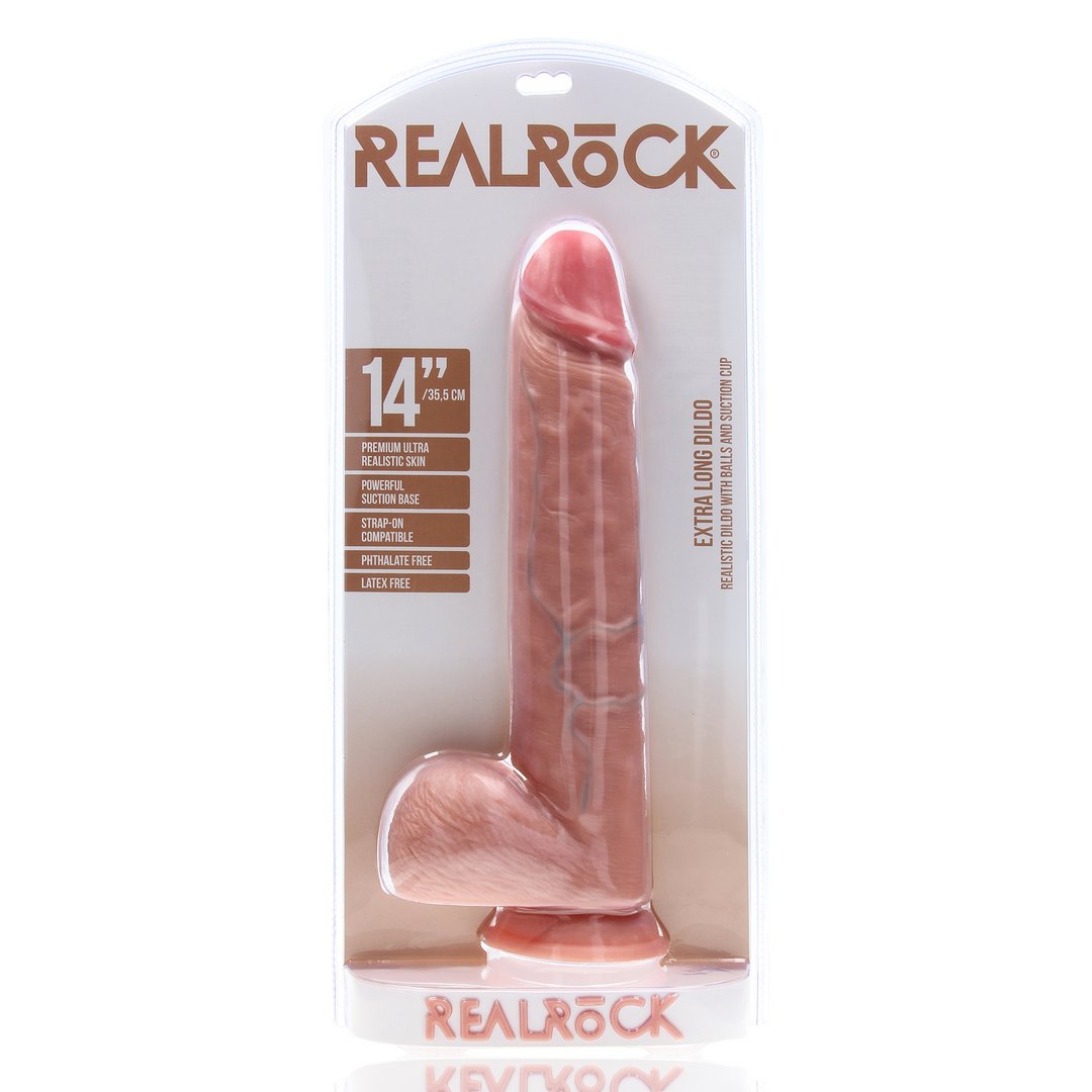 RealRock XL Dildo Met Ballen 35,5 cm - Vleeskleurig - EroticToyzRealistische Dildo'sRealRock by Shots