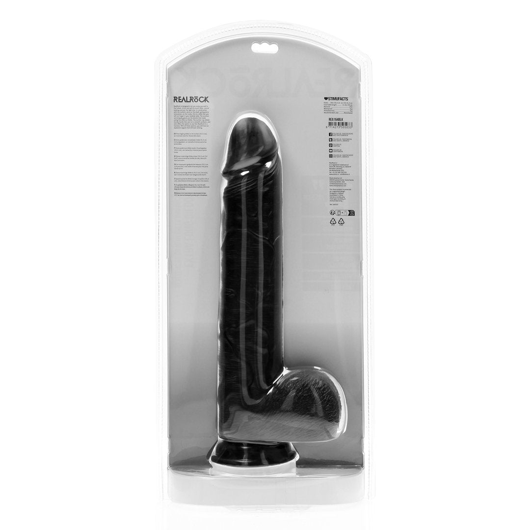 RealRock XL Dildo met Ballen 35,5 cm - Zwart - EroticToyzRealistische Dildo'sRealRock by Shots