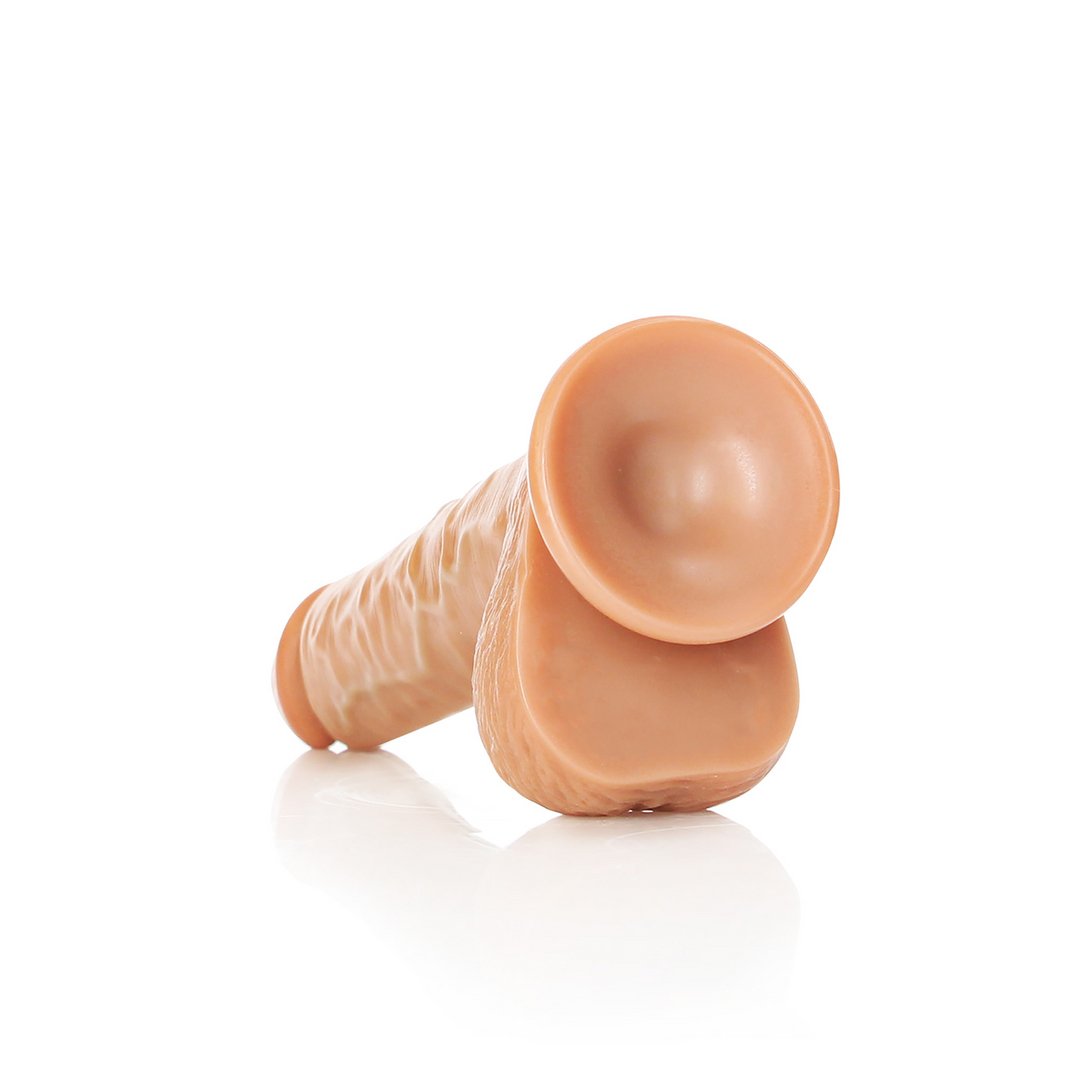 Rechte Realistische Dildo met Ballen en Krachtige Zuignap - 18 cm - EroticToyzProducten,Toys,Dildos,Realistische Dildo's,,GeslachtsneutraalRealRock by Shots