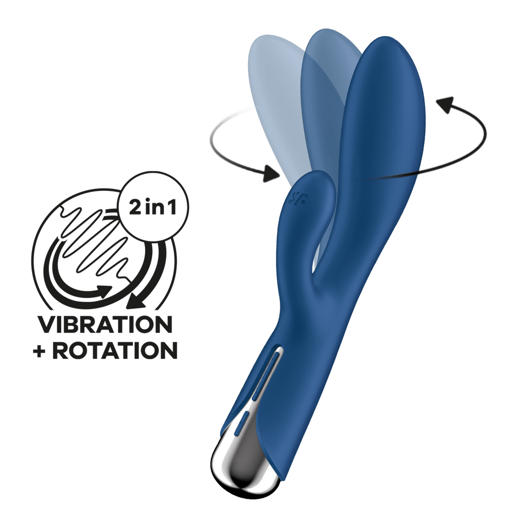 Rotating Rabbit Vibrator - Blauw - Pleasureplay Producten,Toys,Vibrators,Rabbit Vibrators,Nieuwe Producten,,VrouwelijkSatisfyer