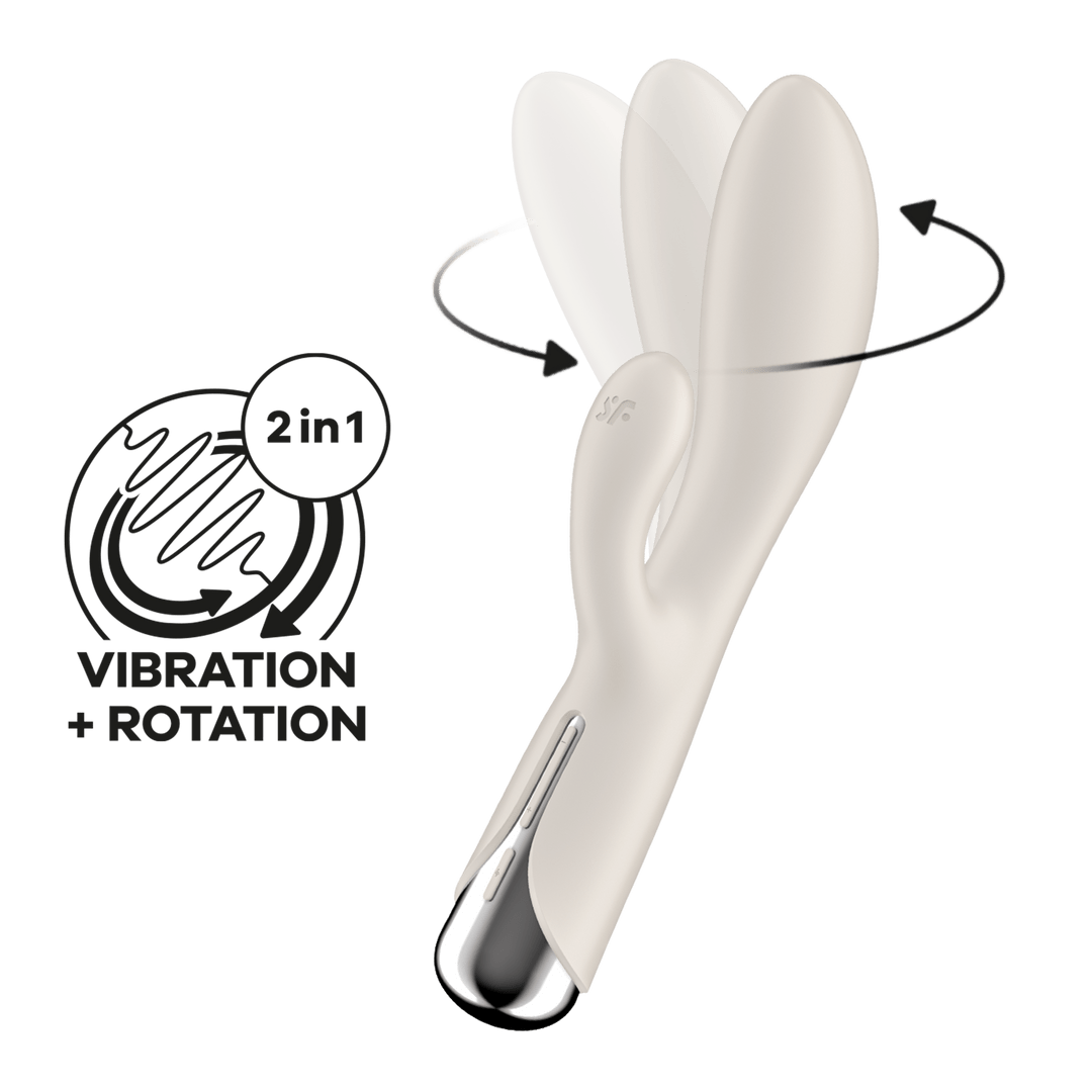 Rotating Rabbit Vibrator - Wit - Pleasureplay Producten,Toys,Vibrators,Rabbit Vibrators,Nieuwe Producten,,VrouwelijkSatisfyer