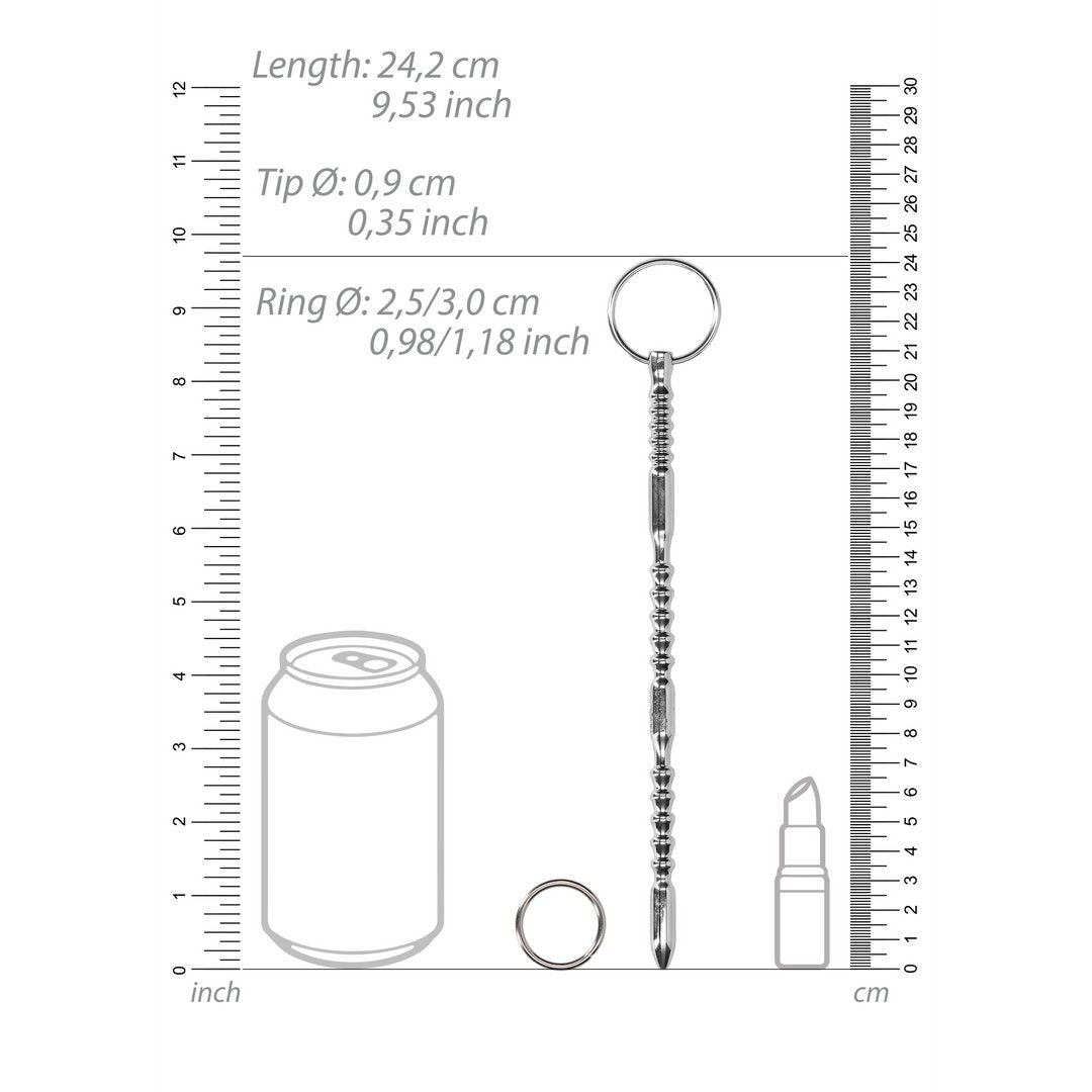 RVS Geribbelde Dilator - 9 mm Urethra Stimulator - EroticToyzProducten,Toys,Toys voor Mannen,Urethrale Toys,Outlet,,MannelijkOuch! by Shots