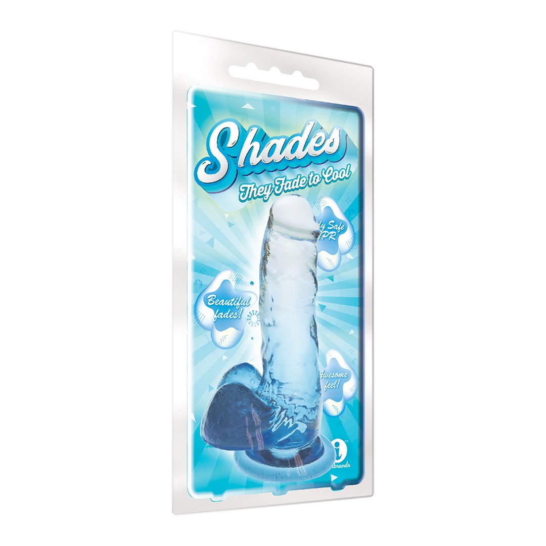 Shades Medium Dildo met Zuignap 17,8 cm - Aqua Blauw Verloop - EroticToyzRealistische Dildo'sIcon Brands