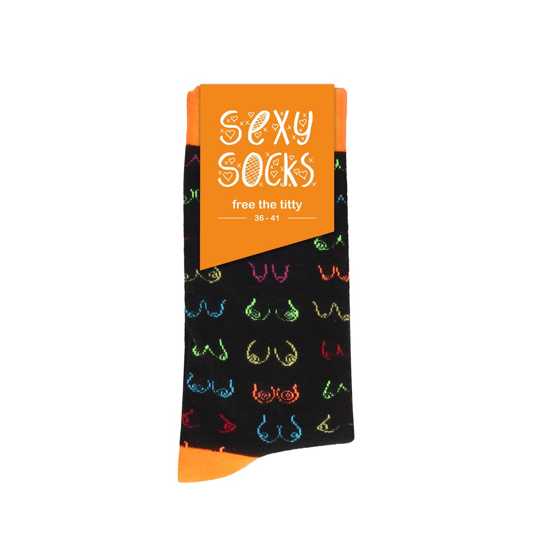 SHOTS Free the Tity Sokken - Maat 42 - 46 - Kleurrijk Thema - EroticToyzSokkenSexy Socks by Shots