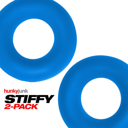 Stiffy NoRoll Cockrings 2 - Pack - Teal Ice - EroticToyzCockringenHunkyjunk