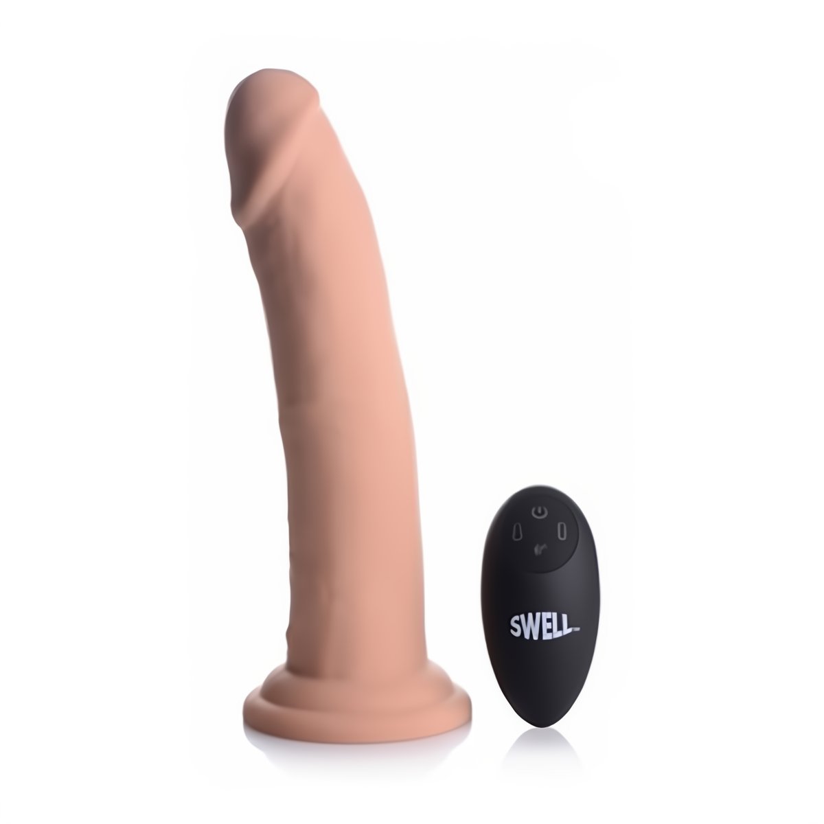 Swell Opblaasbare en Vibrerende Silicone Dildo 18 cm - Zwart - EroticToyzRealistische VibratorsXR Brands