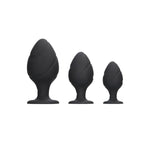 Swirled Butt Plug Set - Black - EroticToyzProducten,Toys,Anaal Toys,Buttplugs Anale Dildo's,Buttplugs Anale Dildo's Niet Vibrerend,,GeslachtsneutraalOuch! by Shots