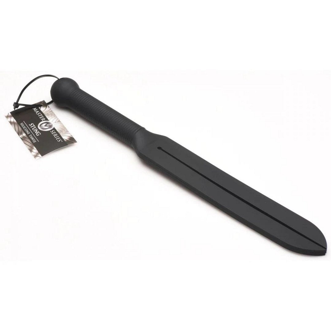 Tawse Met Siliconen Riemen - 38 cm, Zwart - EroticToyzPeddelsXR Brands