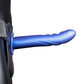 Hollow Strap - On - Gebogen en Gestructureerd - 20 cm - Metallic Blauw - Pleasureplay HolOuch! by Shots