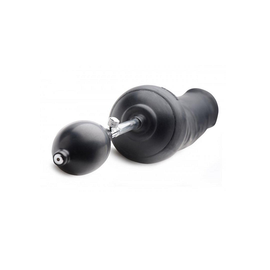 Opblaasbare Siliconen Dildo - 33,7 cm Zwart - Pleasureplay OpblaasbaarXR Brands