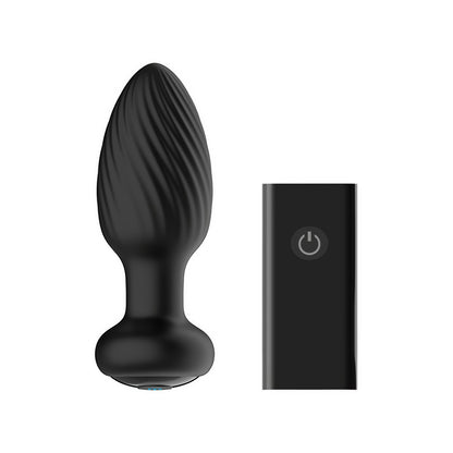 'Tornado Remote Controlled Roterende Butt Plug met 6 Trillingsmodi - Zwart' - EroticToyzButtplugs Anale Dildo's VibrerendNexus