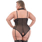 Teddy Met Jarretels - 2XL - Zwart - Pleasureplay KostuumsMagic Silk