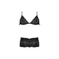 Driehoek BH en Cheeky Slip Set - M - Zwart - Pleasureplay 2 - Delige SetMagic Silk
