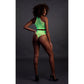 Turtle Neck Crop Top en High Waist Slip - Neon Groen - Pleasureplay 2 - Delige SetOuch! by Shots