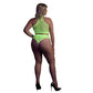 Neon Turtle Neck en High Waist Slip - Groen - Pleasureplay 2 - Delige SetOuch! by Shots