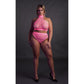 Turtle Neck Crop Top en High Waist Slip - Roze - Pleasureplay 2 - Delige SetOuch! by Shots