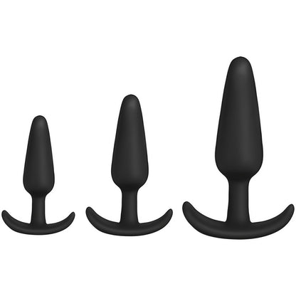 'Tush Trainer 3 - Delige Silicone Butt Plug Set - Zwart' - EroticToyzButtplugs Anale Dildo's Niet VibrerendDoc Johnson