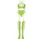 Twee - delige Set Met Crop Top En Kousen - Neon Roze of Groen - Pleasureplay 2 - Delige SetOuch! by Shots