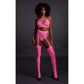 Neon Crop Top en Kousen Set - Roze - Pleasureplay 2 - Delige SetOuch! by Shots