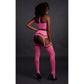 Neon Crop Top en Kousen Set - Roze - Pleasureplay 2 - Delige SetOuch! by Shots