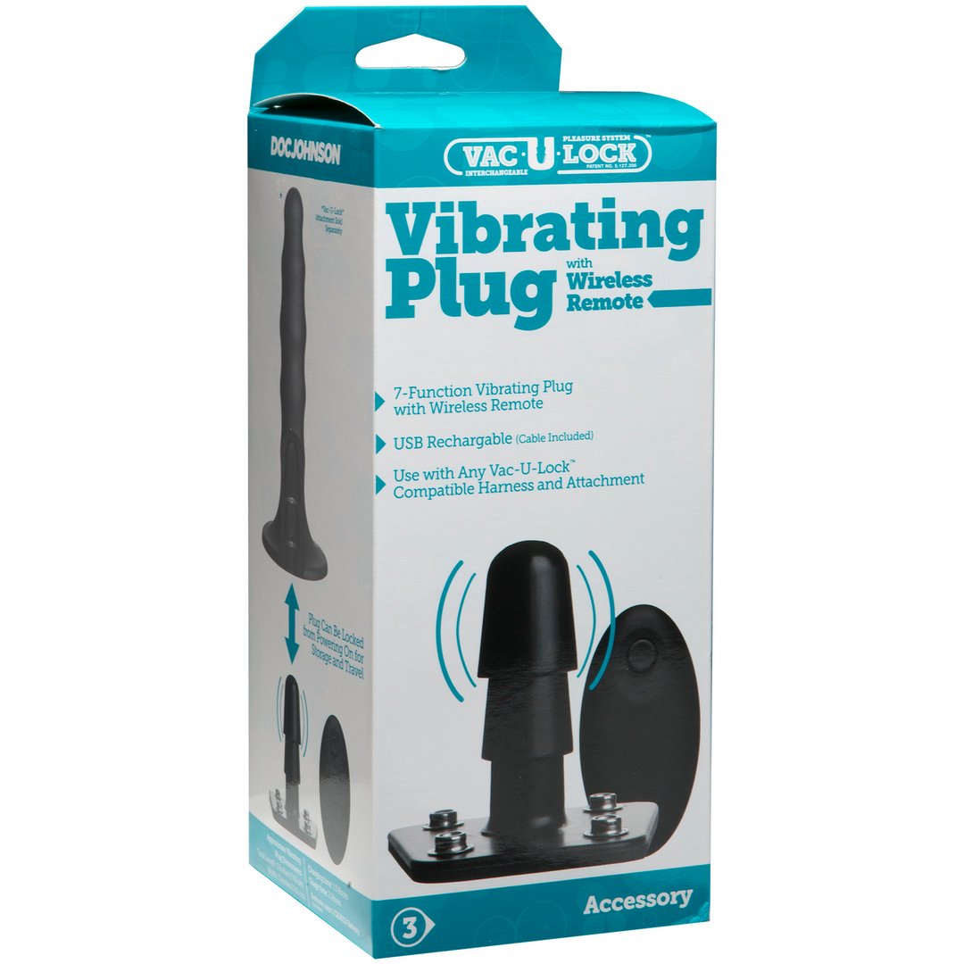 'Vac - U - Lock Vibrating Butt Plug Met Afstandsbediening - Zwart' - EroticToyzStrap On VibratorsDoc Johnson