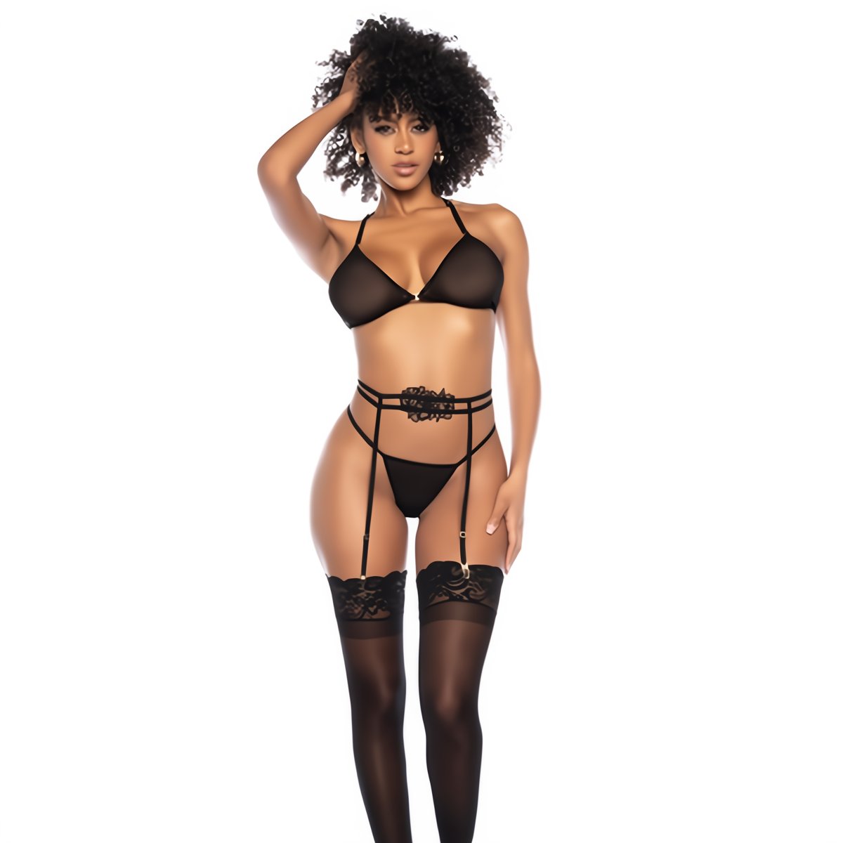 Lingerieset 3 - Delig - Zwart S/M - Pleasureplay 3 - Delige SetMapalé