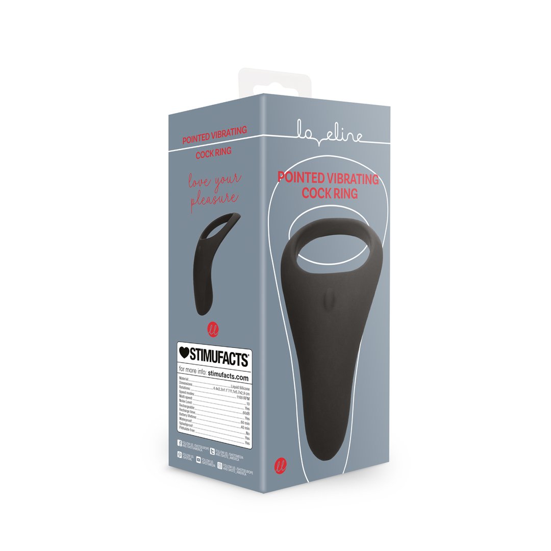 Vibrerende Cockring met Puntige Stimulator - Licorice Black - EroticToyzCockringenLoveline by Shots