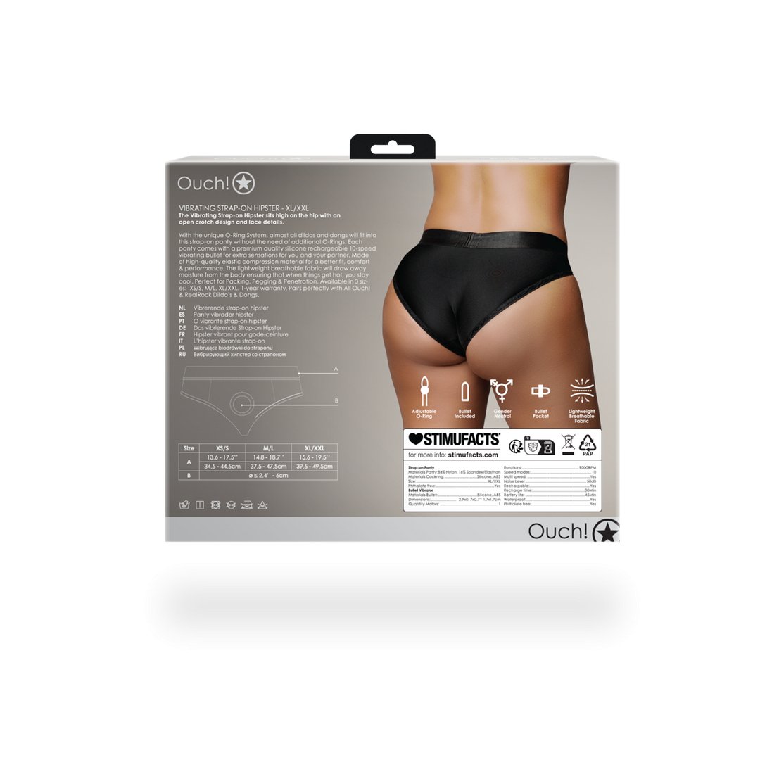 Vibrerende Strap - on Met O - ring - XXL - Zwart - EroticToyzVibrerende SlipjesOuch! by Shots