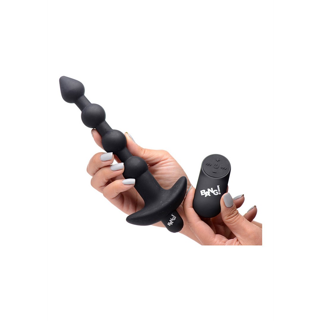 'VibroMax Silicone Anaal Kralen Met Afstandsbediening - Zwart' - EroticToyzAnal BeadsXR Brands