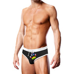 Zwembroek - Zwart Met Progress Pride Logo - EroticToyzZwemkleding voor HemProwler