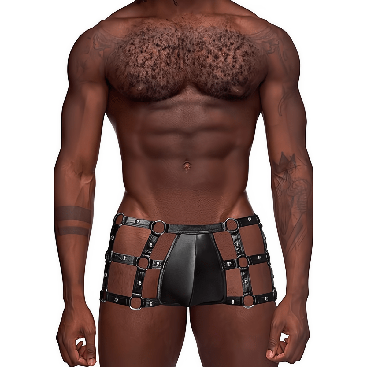 Cage - Short Met Studs - XL Zwart - Pleasureplay Fetishkleding voor HemMale Power